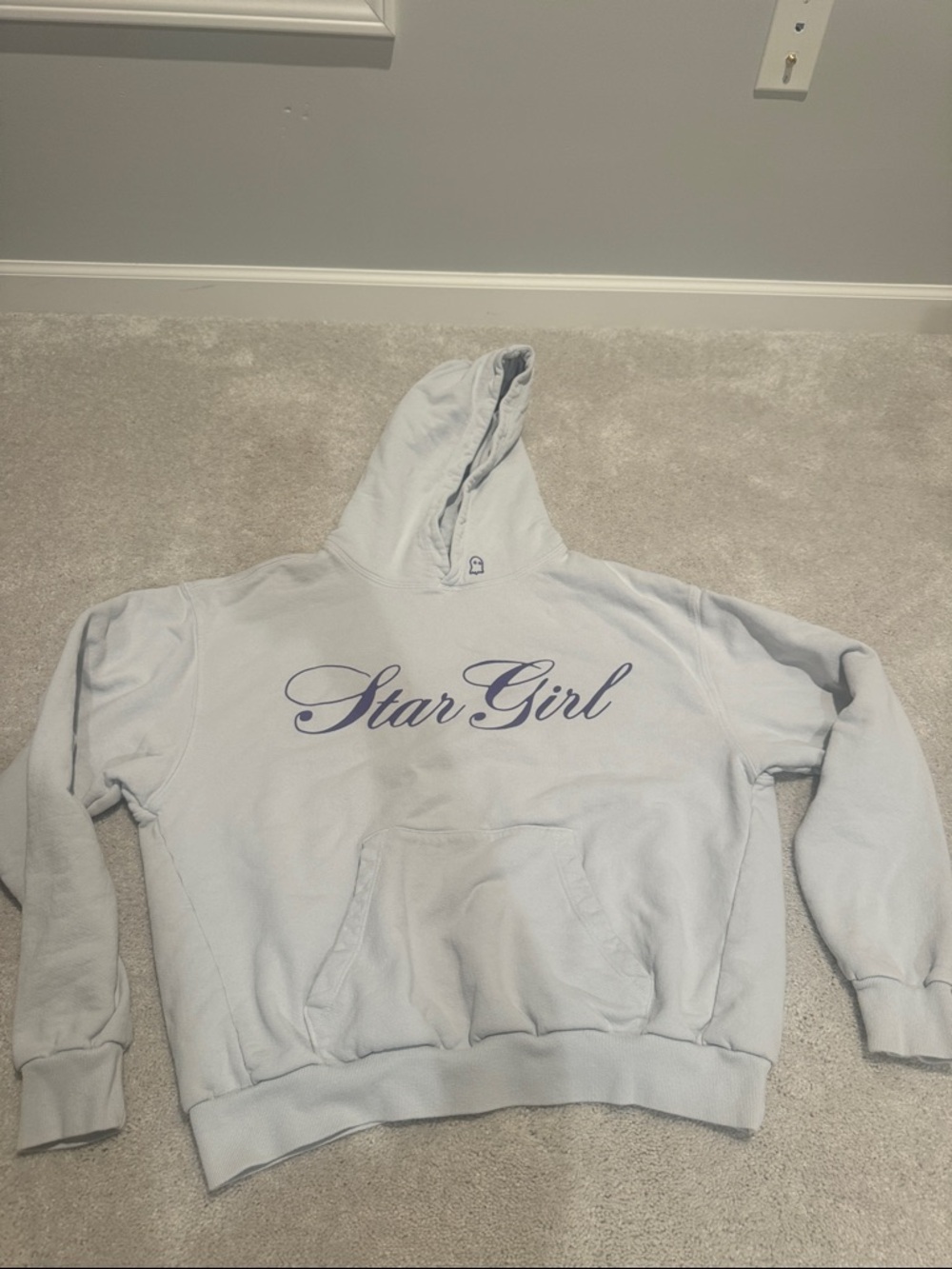 Lonely Ghost Star Girl Light Gray Hoodie